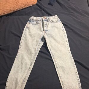 We The Free High Rise Light Blue Jeans-acid wash